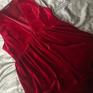 Ruby Red Velvet Layered Dress